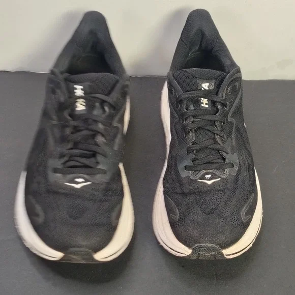 Hoka Men Clifton 10 Size 10.5 Black White Mesh Running Shoes 1162030 BWHT - Picture 3 of 12